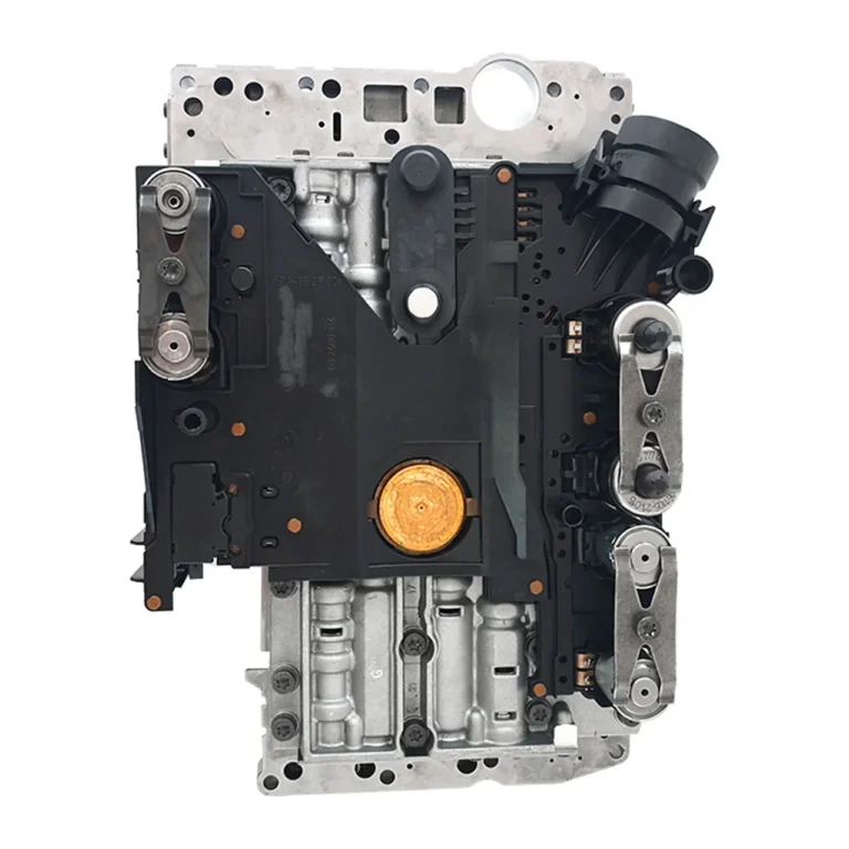 Bloc hidraulic 722.6 (5G-Tronic / NAG1), vedere de sus pe placa conductoare cu solenoizii de presiune și de comutare
