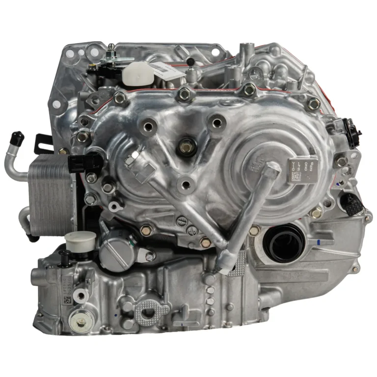 Același variator Jatco JF015E, vedere dinspre capacul lateral (zona fuliilor și a treptei planetare)