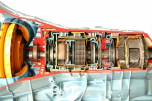 ZF 6HP26 secționat (convertizor în stânga, seturi planetare Lepelletier); descrierea sursei: 6 trepte, 89 kg cu ulei
